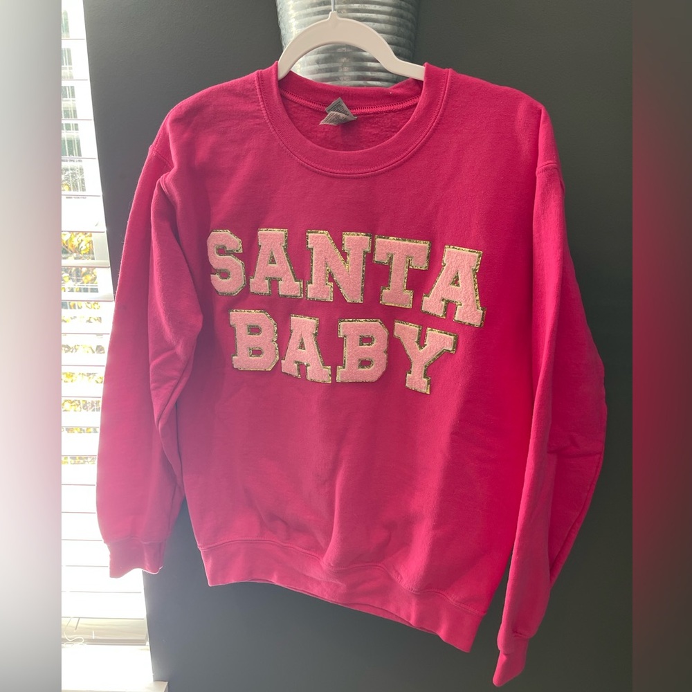 Pink Lily Santa Baby Sweatshirt - Pink